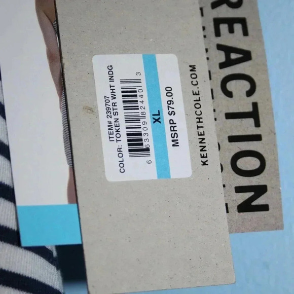 Reaction Kenneth Cole Navy and White Striped Sleeveless Rounded Neck Dress XL - Picture 5 of 14